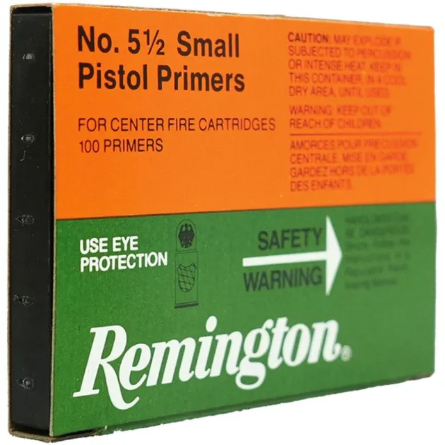 Remington 22626 Nickel Small Pistol Primers No. 5.5, 1000 Pack, 0.0001" Tolerance, Maximum Sensitivity - Remington Arms Company, LLC - .357 MAGNUM