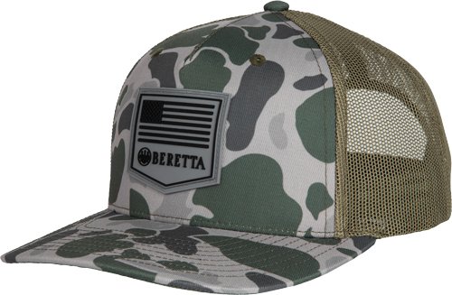 Beretta BC047T1675085X Trucker Cap Green Duck Camo Mesh Back - Beretta