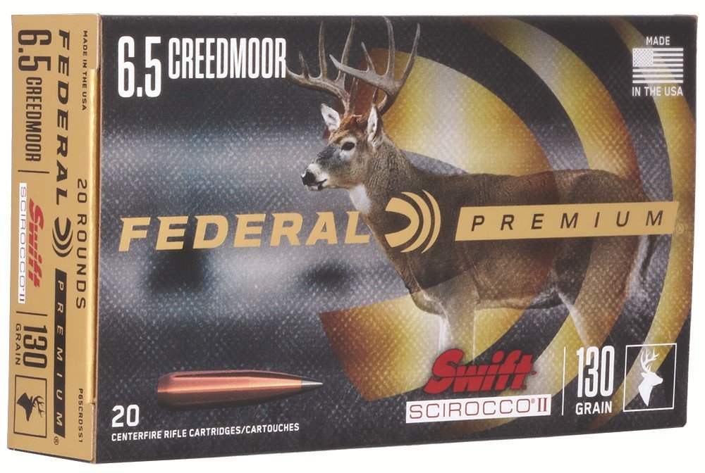 Federal P65CRDSS1 6.5 Creedmoor 130gr Swift Scirocco 20rd Rifle Ammo - Federal Premium Ammunition - 6.5 Creedmoor