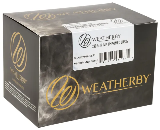 Weatherby BRASS280ACT50 Unprimed .280 Ackley Brass 50ct Box - Weatherby
