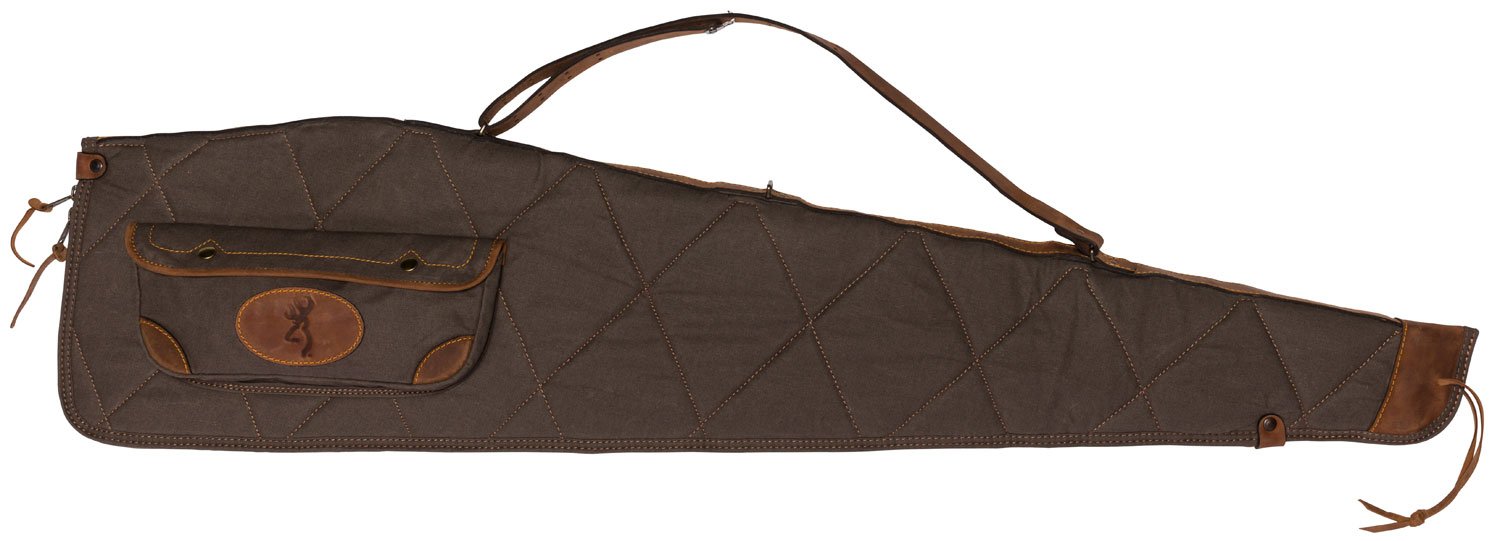 Browning Lona Canvas Leather 48" Scoped Rifle Case 6.0 Quilted 9 oz 100% Cotton Shell - Browning