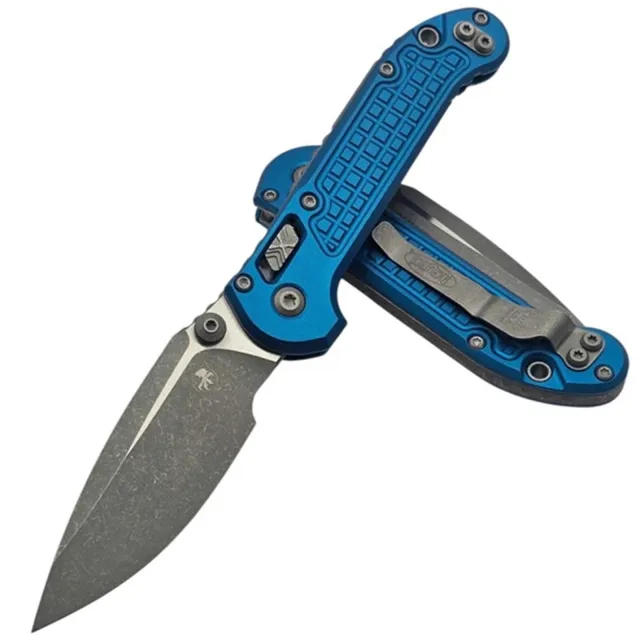 Microtech LUDT G3 3.5 In SE Ram-Lok Apocalyptic Blue Aluminium Handle - MICROTECH for sale at Iron and Lace