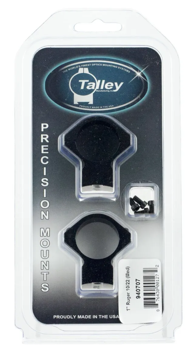 Buy Talley 940707 Ruger 10-22 Scope Mount-Ring Combo Black Anodized 1" online