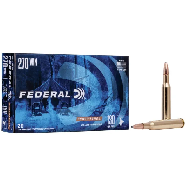 Federal 270A 270 Winchester 130 Grain Jacketed Soft Point 20 Rounds - Federal Premium Ammunition - 270 Win
