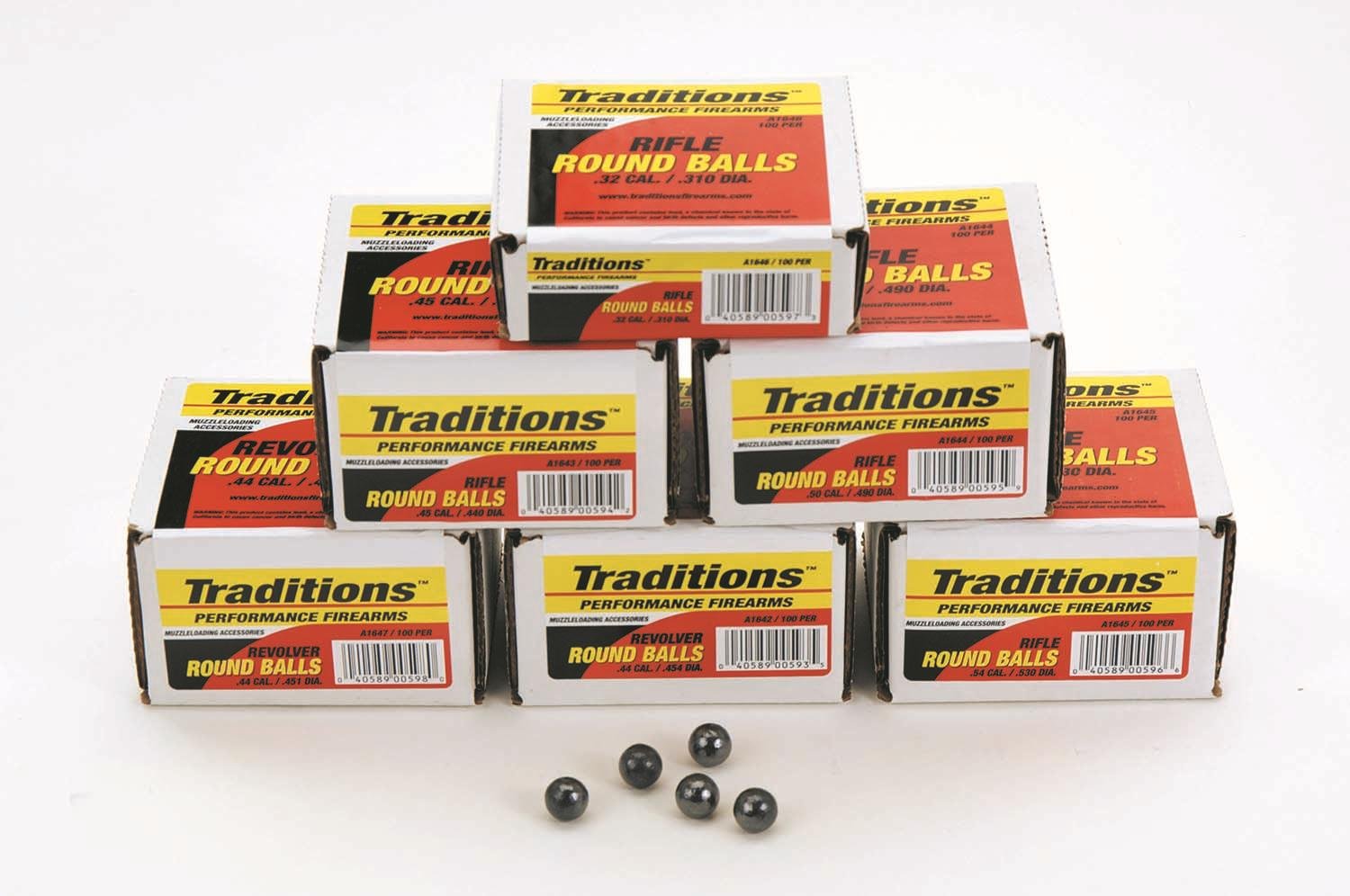 Traditions A1642 Revolver 44 Cal .454 Lead Ball 140 gr 100 - Traditions Performance Firearms - 44 Cal
