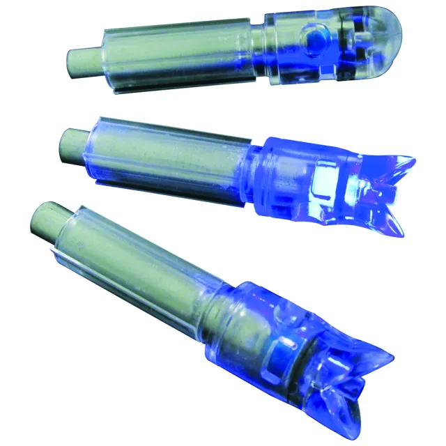 GWS 7400 Blue Lighted Crossbow Nocks, 3-Pack, .297-.302 I.D Bolt Size, 30 Grains Each - GWS