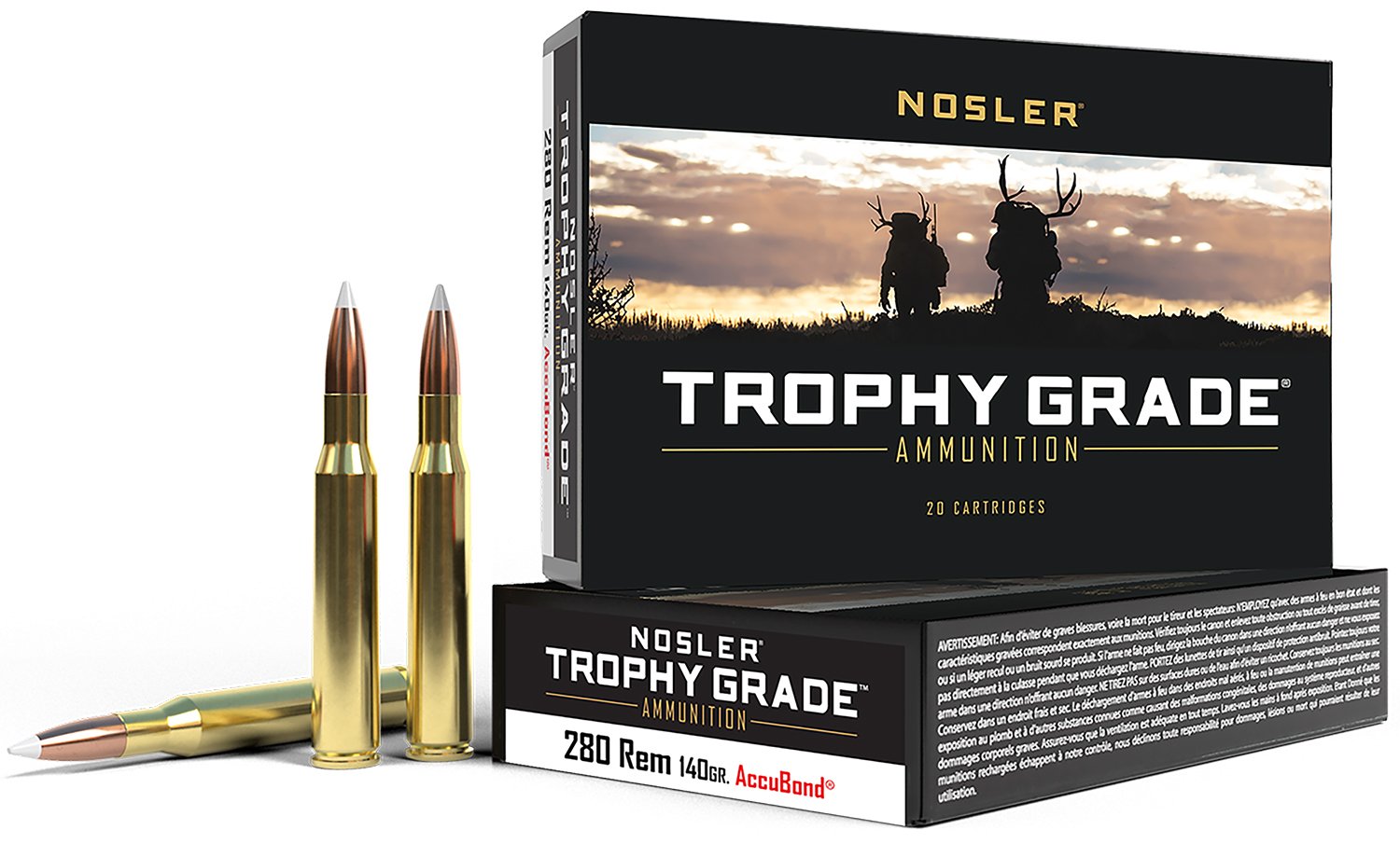 Nosler 48545 .280 Remington 140 Grain AccuBond Brass 20 Rounds - Nosler - 280 Rem