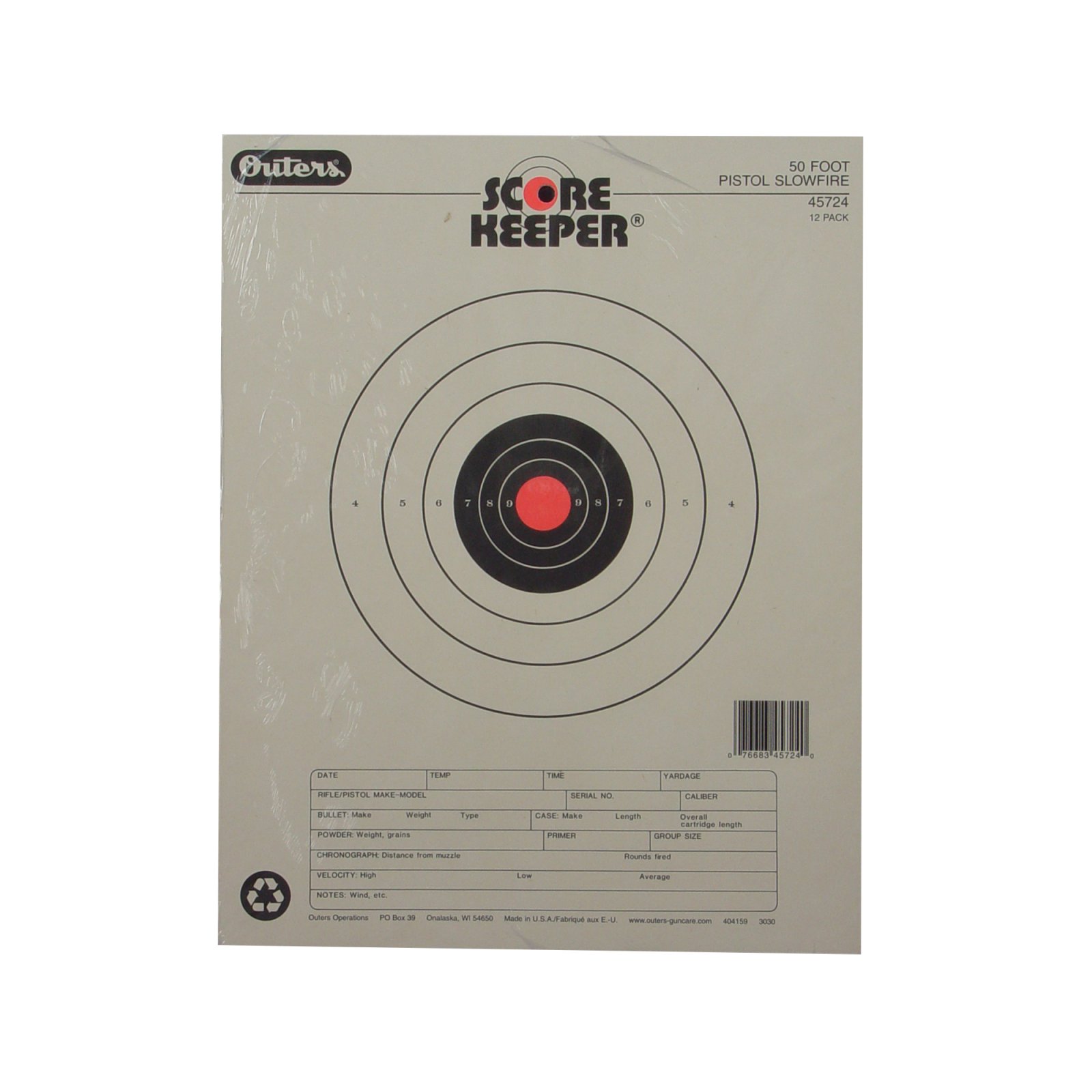 Buy Champion Targets 45724 Slow Fire Bullseye 50ft Pistol 12 Pack Orange online