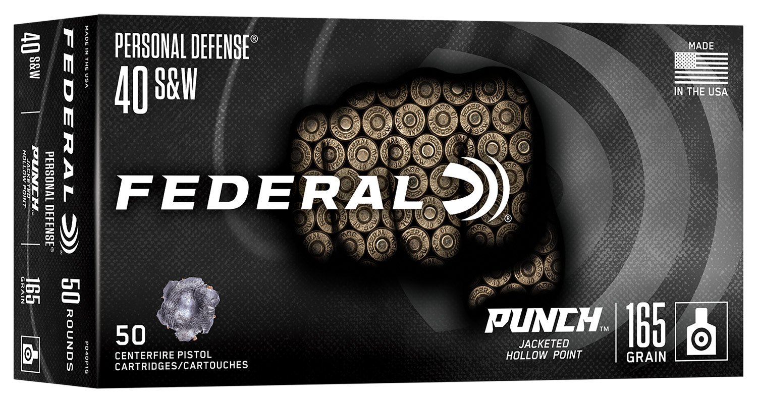 Buy Federal PD40P1G Punch 40S&W 165gr Jacketed Hollow Point 50 Per Box/10 Case online