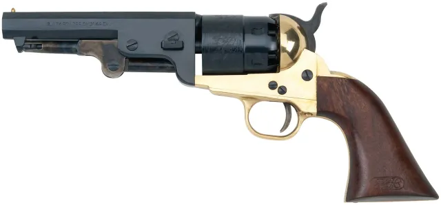 Pietta PF51BR44512 1851 Sheriff .44 Cal 5.5" Revolver Brass Frame Blued - PIETTA - 44 CAL