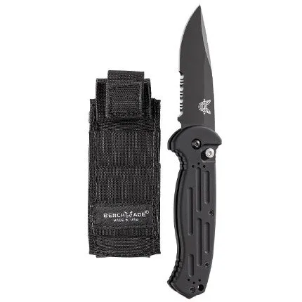 Benchmade AFO II Auto Knife, Serrated Drop Point, Black 9051SBK