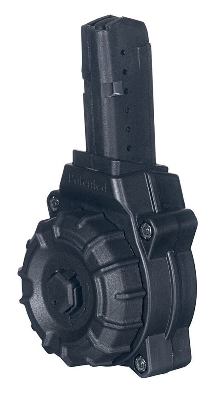 ProMag DRMA26 9mm Luger 30rd Drum Magazine Black DuPont Zytel Polymer - ProMag Industries - 30RD