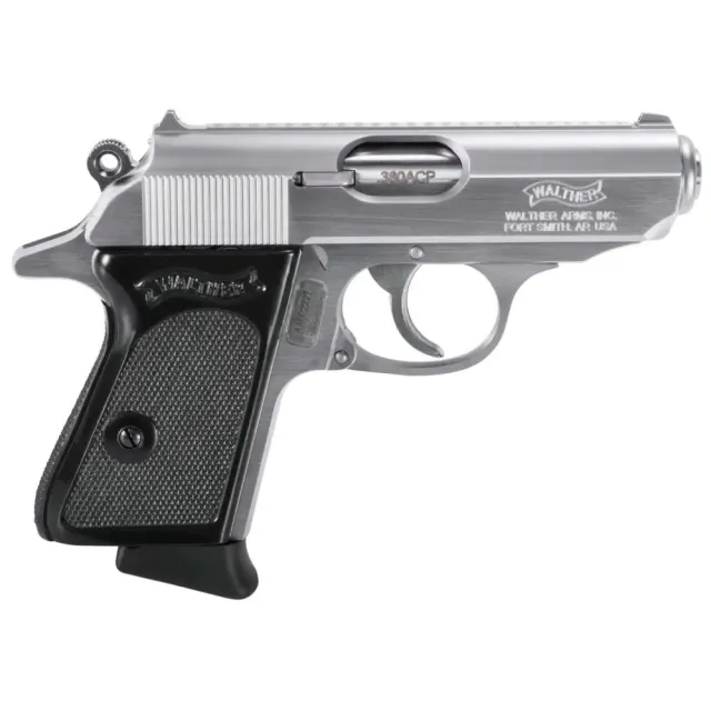 Buy Walther Arms 4796001 PPK Pistol, .380 ACP, 6-Round, 3.3" Stainless Steel Barrel, Matte Slide, Zinc Alloy Frame, Black Polymer Grip online