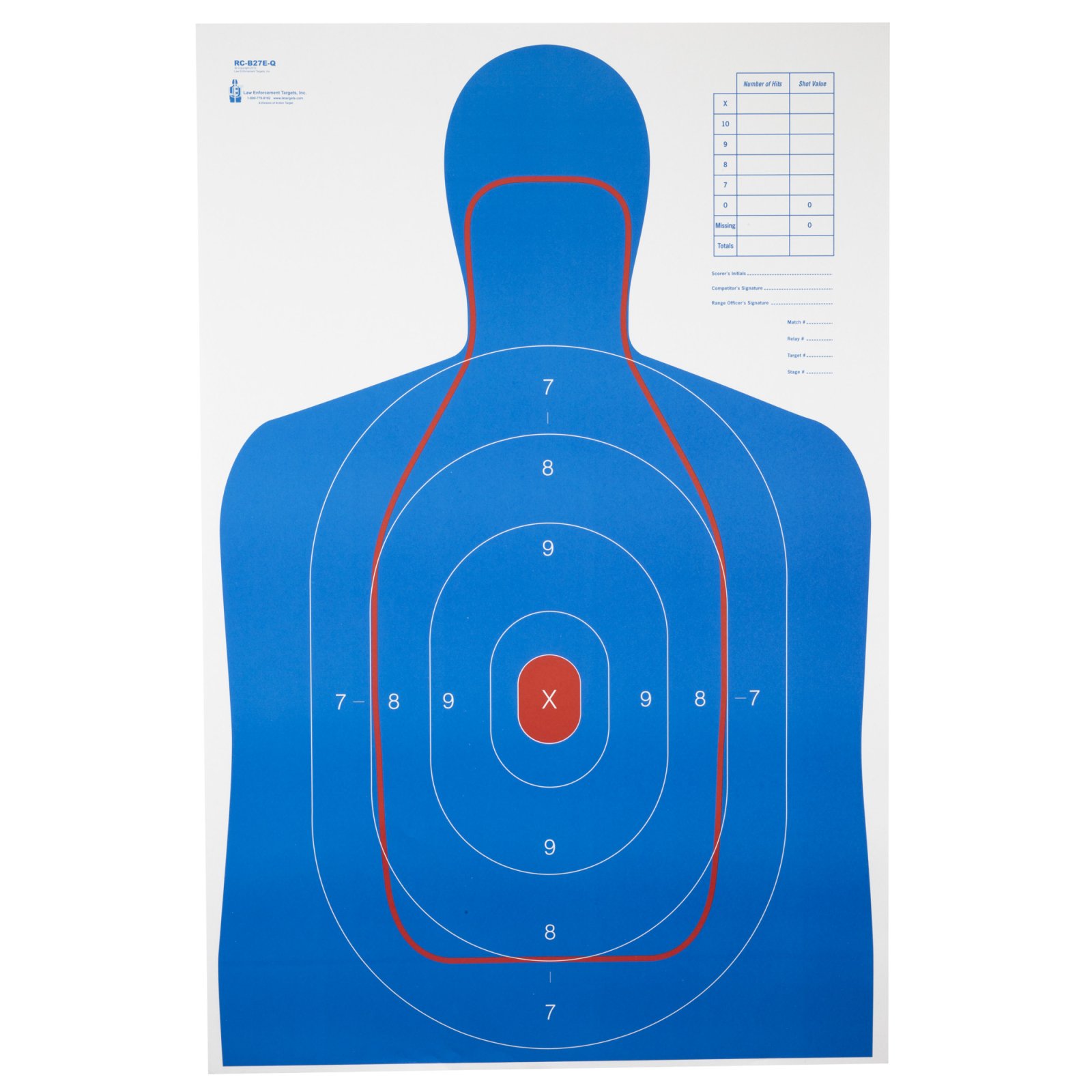 Action Target RCB27EQ100 B-27E & FBI Q Combo Silhouette 23"x35" 100/Box