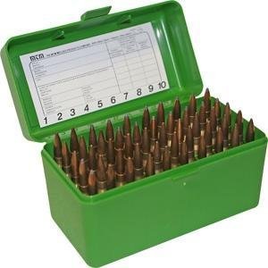 MTM Case-Gard R-50 50 Round Ammo Box Polypropylene Green - MTM Case-Gard - 260 REMINGTON