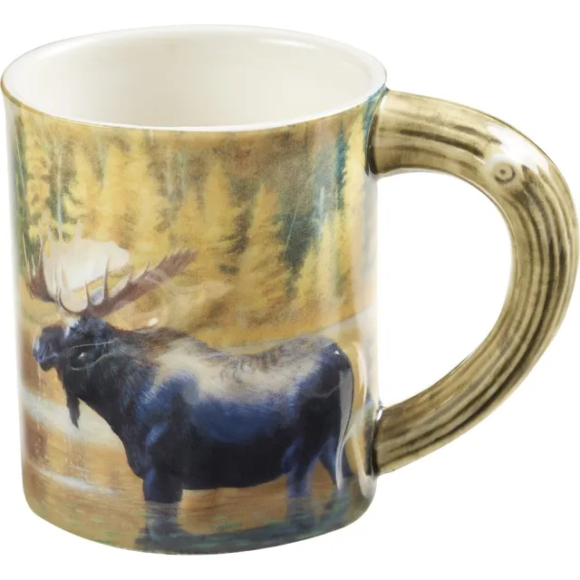 Wild Wings 8955791011 Sculpted Mug The Loner Moose 16 oz Stoneware - Wild Wings