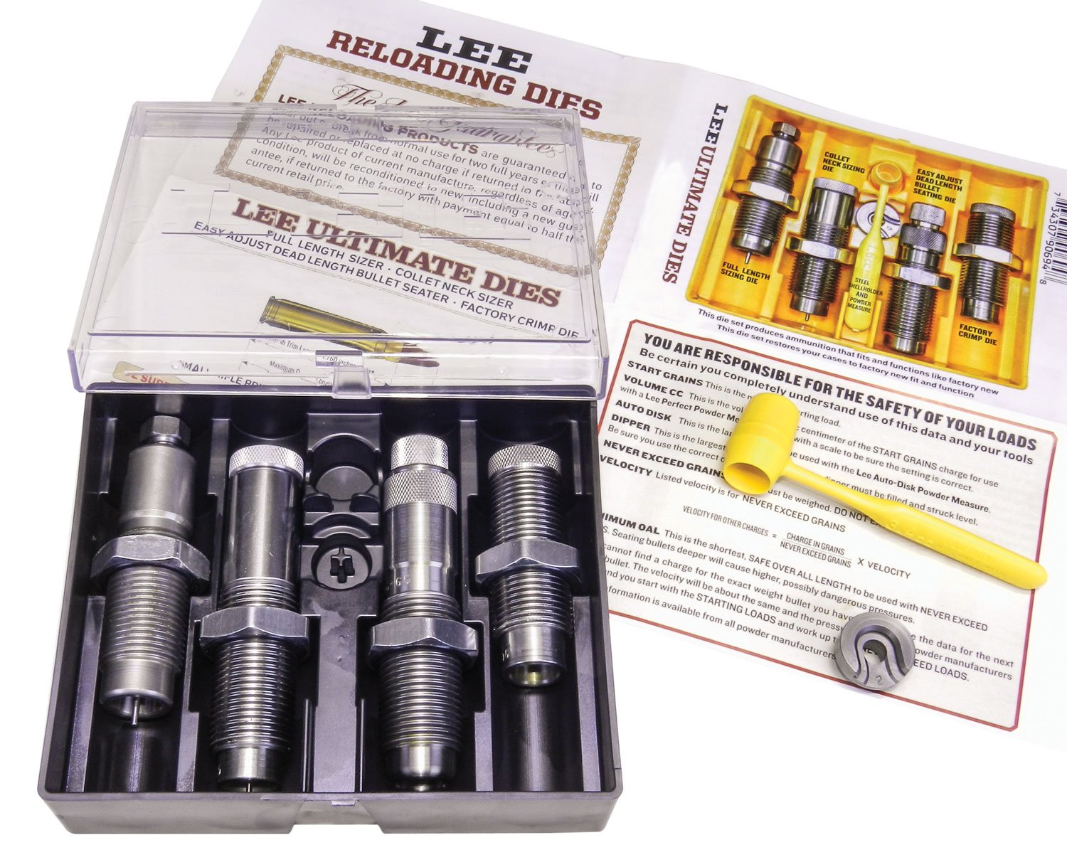 Lee Precision 90739 Ultimate Rifle 4-Die Set 22-250 REM Reloading Kit - Lee Precision - 22-250 REM