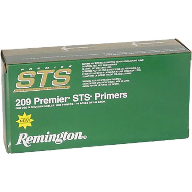 Remington 209 Premier STS Shotshell Primers, Brass, 1000 Pack, High Velocity Consistency, Model 22661