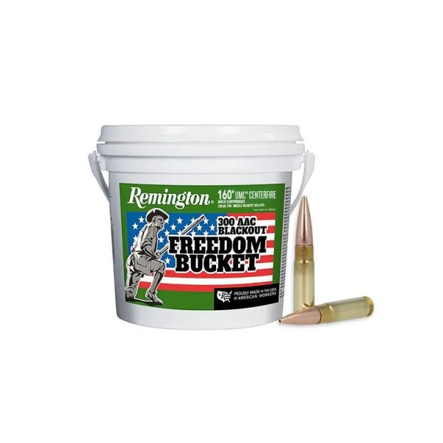 Remington Ammunition 20111 UMC Freedom Bucket 300 Blackout 220 gr 940 fps Open Tip Flat Base 160 Bx/4 Cs - Remington Arms Company, LLC - 300 Blackout