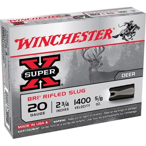 Winchester Super-X BRI Rifled Slug 20 ga. 2.75" 5/8 oz. 1400 FPS