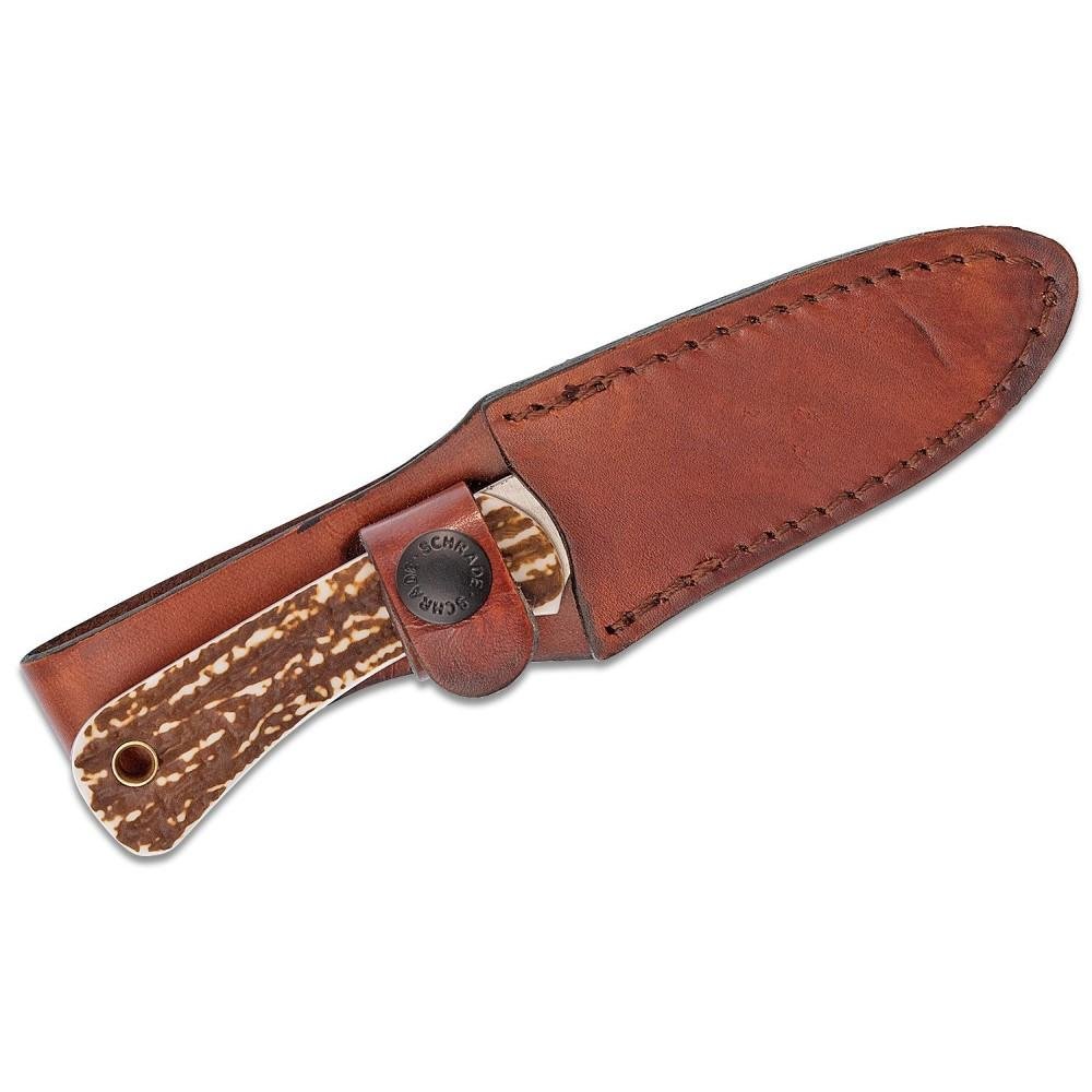 Uncle Henry Detail Skinner Knife, 6.5in Overall, 3.1in 7Cr17MoV Blade, Staglon Handle, Leather Sheath - Uncle Mike's