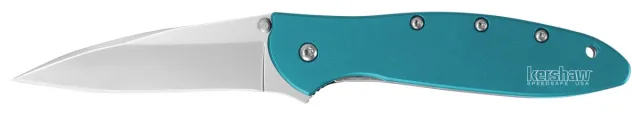 Kershaw 1660TEAL Leek Assisted Folding Knife 3in Bead Blast Plain Teal