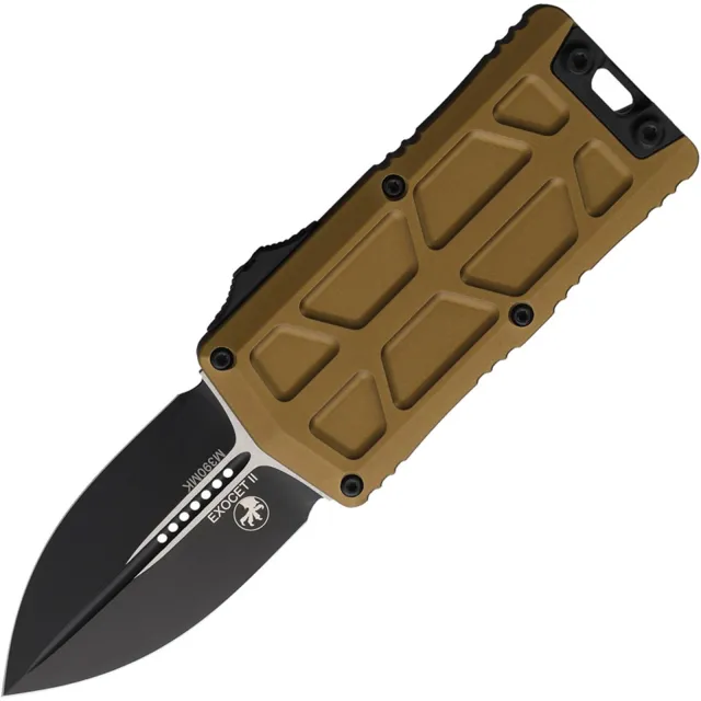 Microtech Exocet II 1157-1TA 2.34 In D/E Black Tan Alu Handle - MICROTECH for sale at Iron and Lace