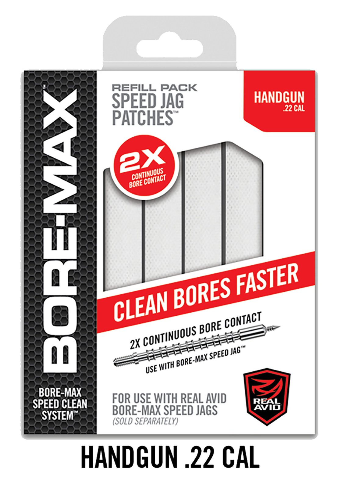 Buy Real Avid Bore-Max Speed Jag Patches 22 Cal 4 In Synthetic 250/Box online