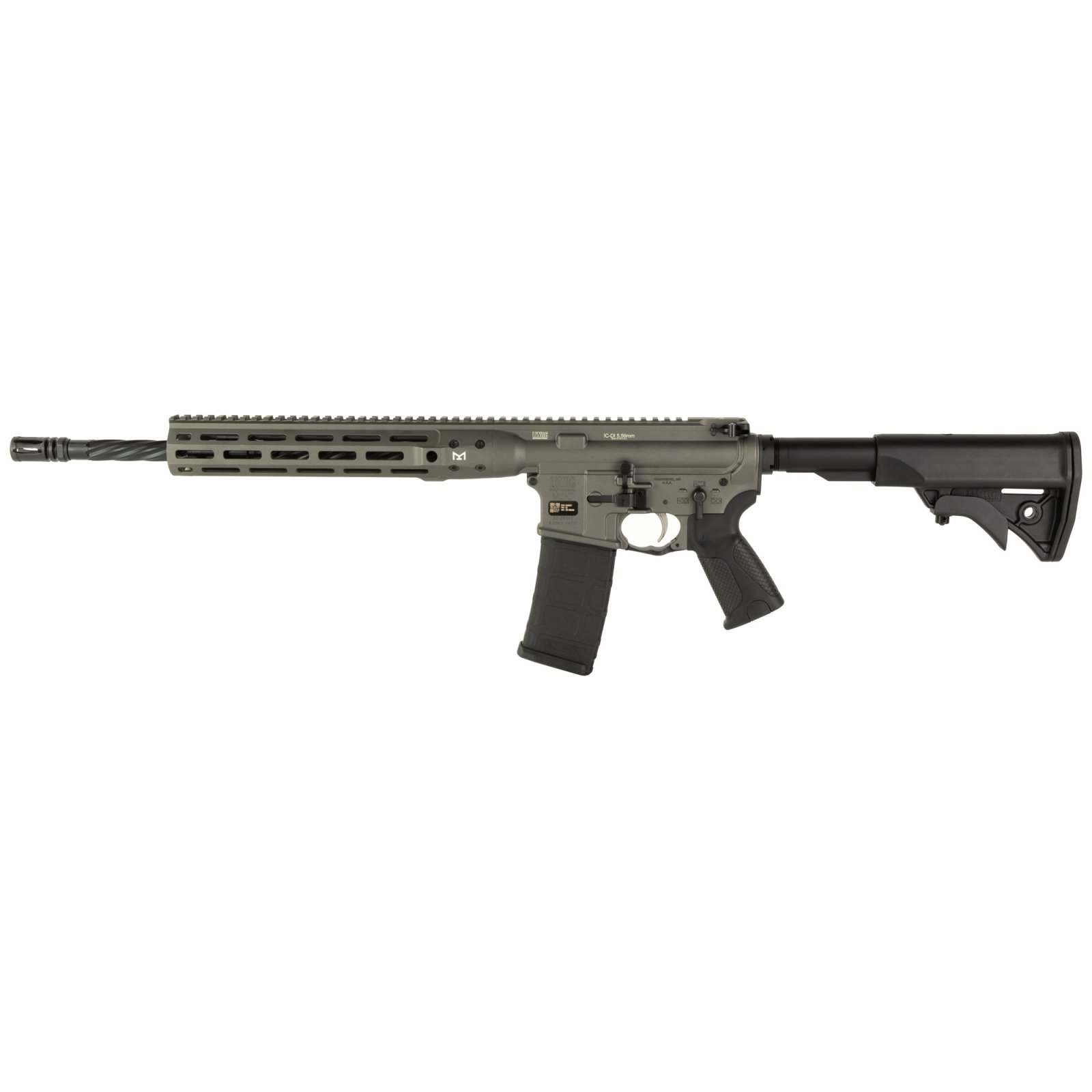 Buy LWRC ICDIR5TG16ML 5.56mm 16.1" Tungsten Grey M-LOK Spiral Fluted Rail online