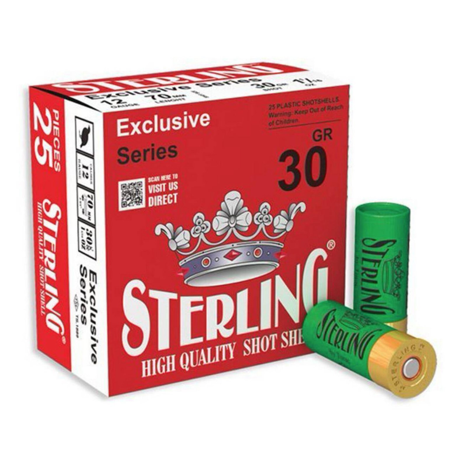 Sterling Exclusive Series 12 Gauge 2.75" #8 1 1/8 oz 25 Rounds - Sterling - 12 Gauge