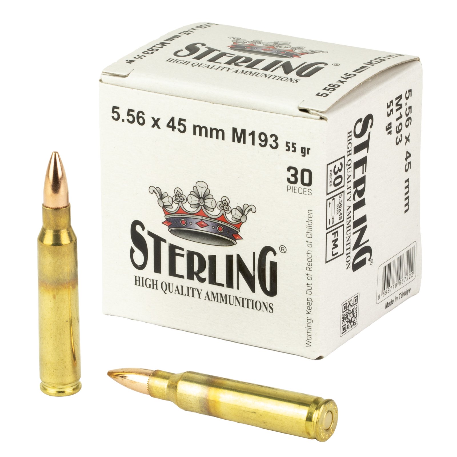 Buy Sterling M193 5.56x45mm NATO 55 Grain Full Metal Jacket 30 Round Box online