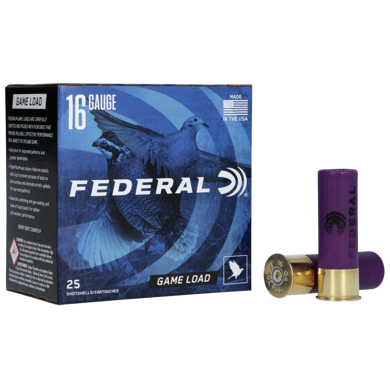 Federal H1606 Game-Shok 16 Gauge 2.75" 1 oz 1165 fps 6 Shot 25 Bx/10 Cs - Federal Premium Ammunition - 16 Gauge