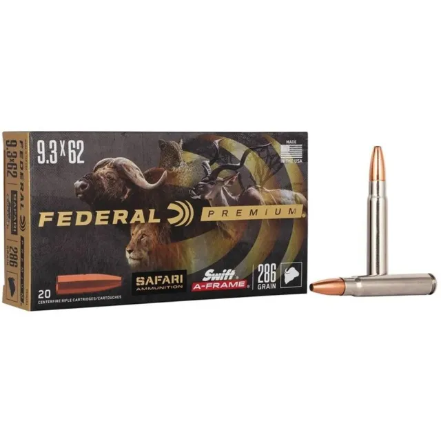 Premium Safari Cape-Shok 9.3mmx62 Mauser 286 gr Swift A-Frame Ammo
