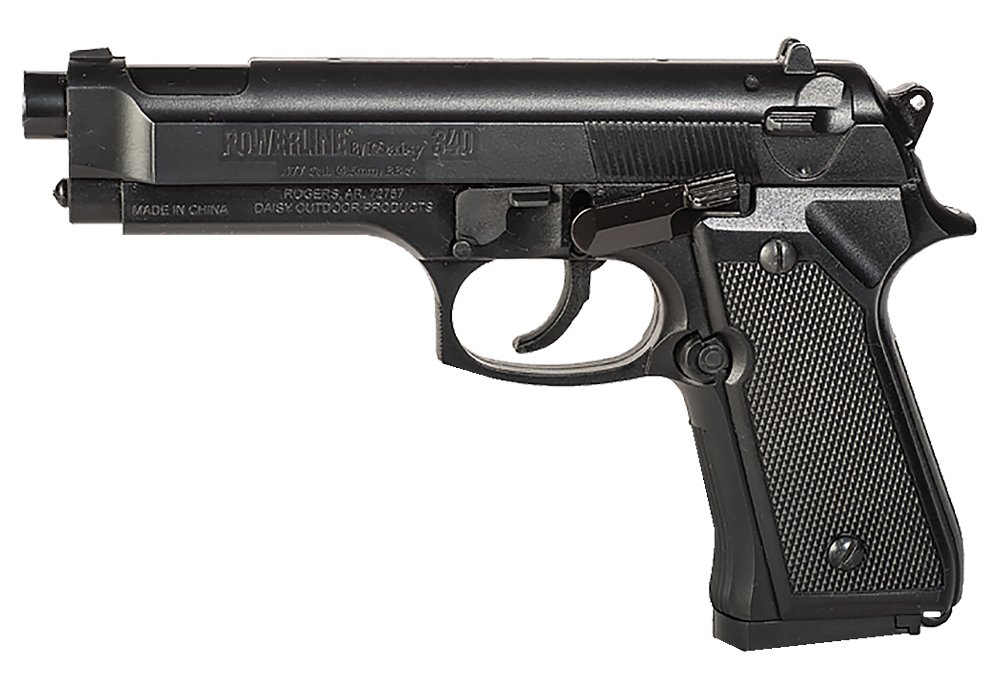 Daisy Powerline 340 Air Pistol Spring Piston 177 13+1 Black Checkered Polymer Grips - Daisy Manufacturing Co., Inc. - 177 CALIBER
