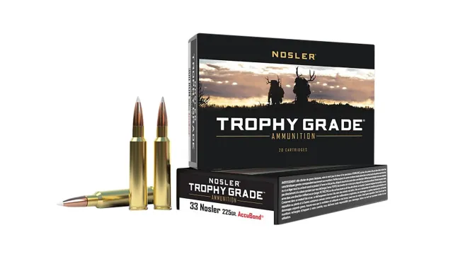 Nosler 60098 Trophy Grade Hunting 33 Nosler 225 gr AccuBond 20 Per Box - Nosler - 33 Nosler