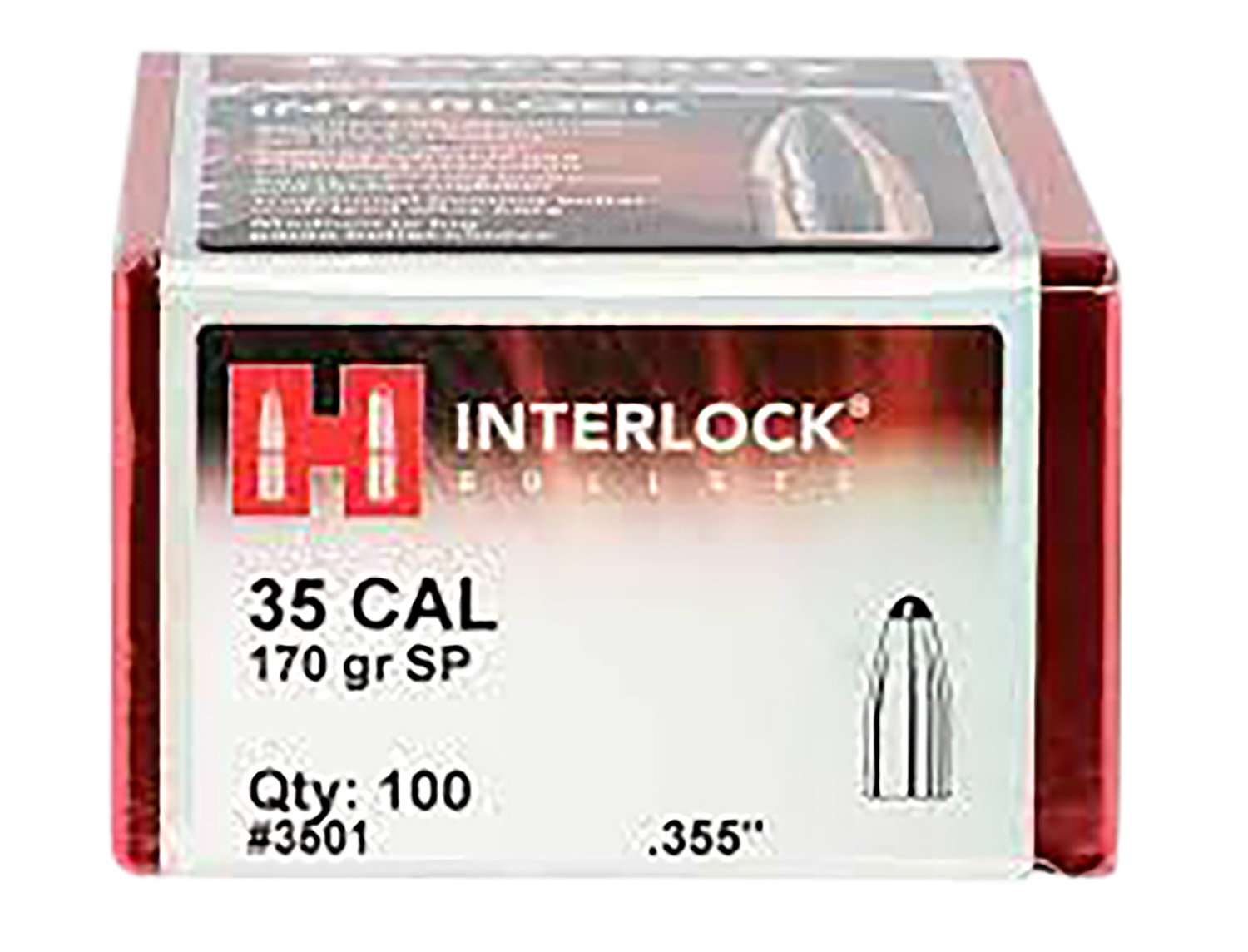 Hornady 3501 InterLock Hunting 35 Cal .355 170 gr Spire Point (SP) - Hornady - .355