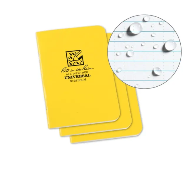 Rite in the Rain Stapled Notebook 3.25 x 4.625 In 3-Pack
