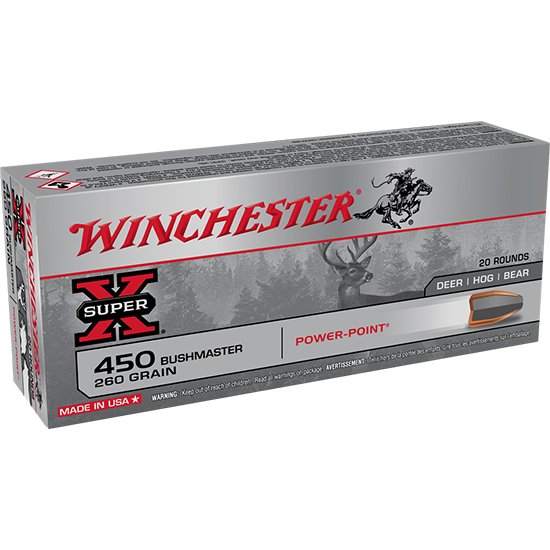 Winchester X4501 450 Bushmaster 260 Grain Power-Point 20 Rounds - Winchester - 450 Bushmaster