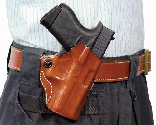 Buy DeSantis 019TAE1Z0 Mini Scabbard RH OWB Leather Holster for Glock 26/27 online