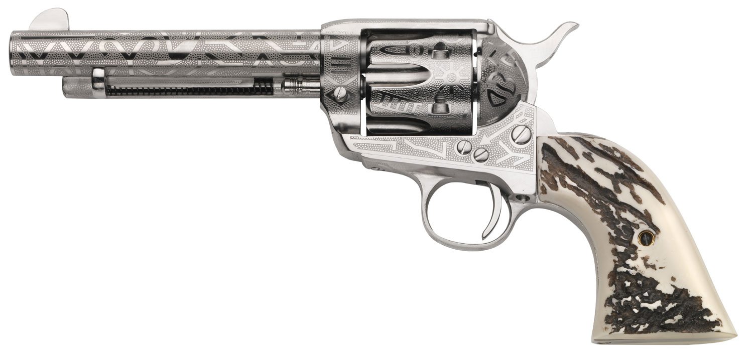 Taylors & Company 1873 Cattle Brand .45 Colt 5.5 In Nickel 6-Rounds - TAY - 45 Colt (LC)