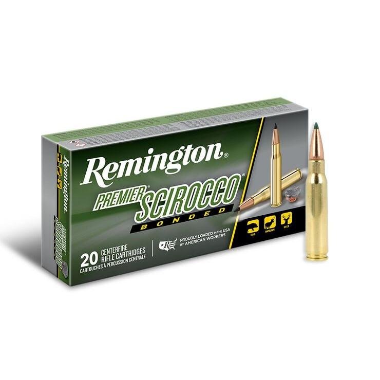 Remington Premier Scirocco Bonded 308 Winchester 165 Grain, Swift Scirocco Bonded, 20 Round Box, 2700 FPS Velocity - Remington Arms Company, LLC - 308 Win