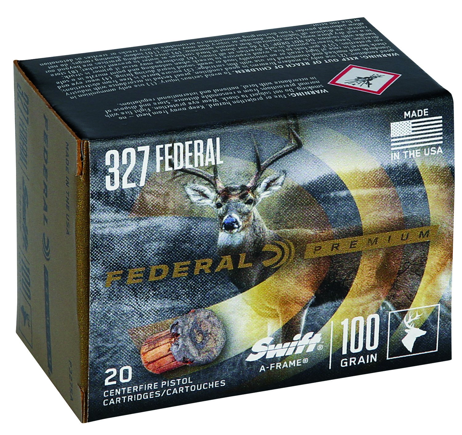 Buy Federal Premium P327SA .327 Fed Mag 100gr JHP 20 Rounds Nickel-Plated online