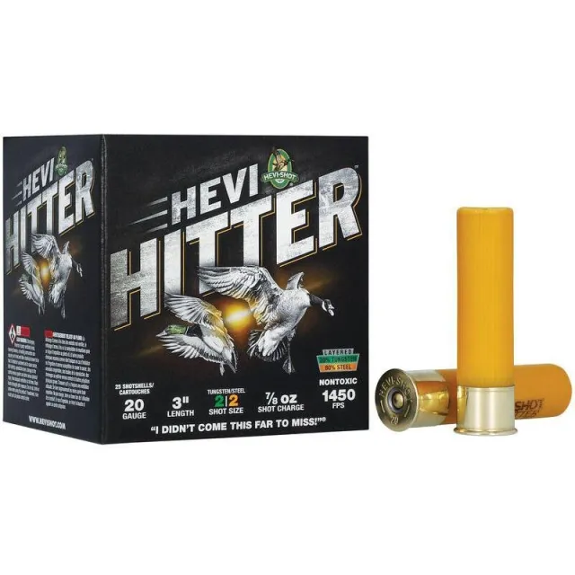 HEVI-Shot HEVI-Hitter Tungsten/Steel Shotshells 20ga 3 7/8oz 1450 fps #2 25/ct