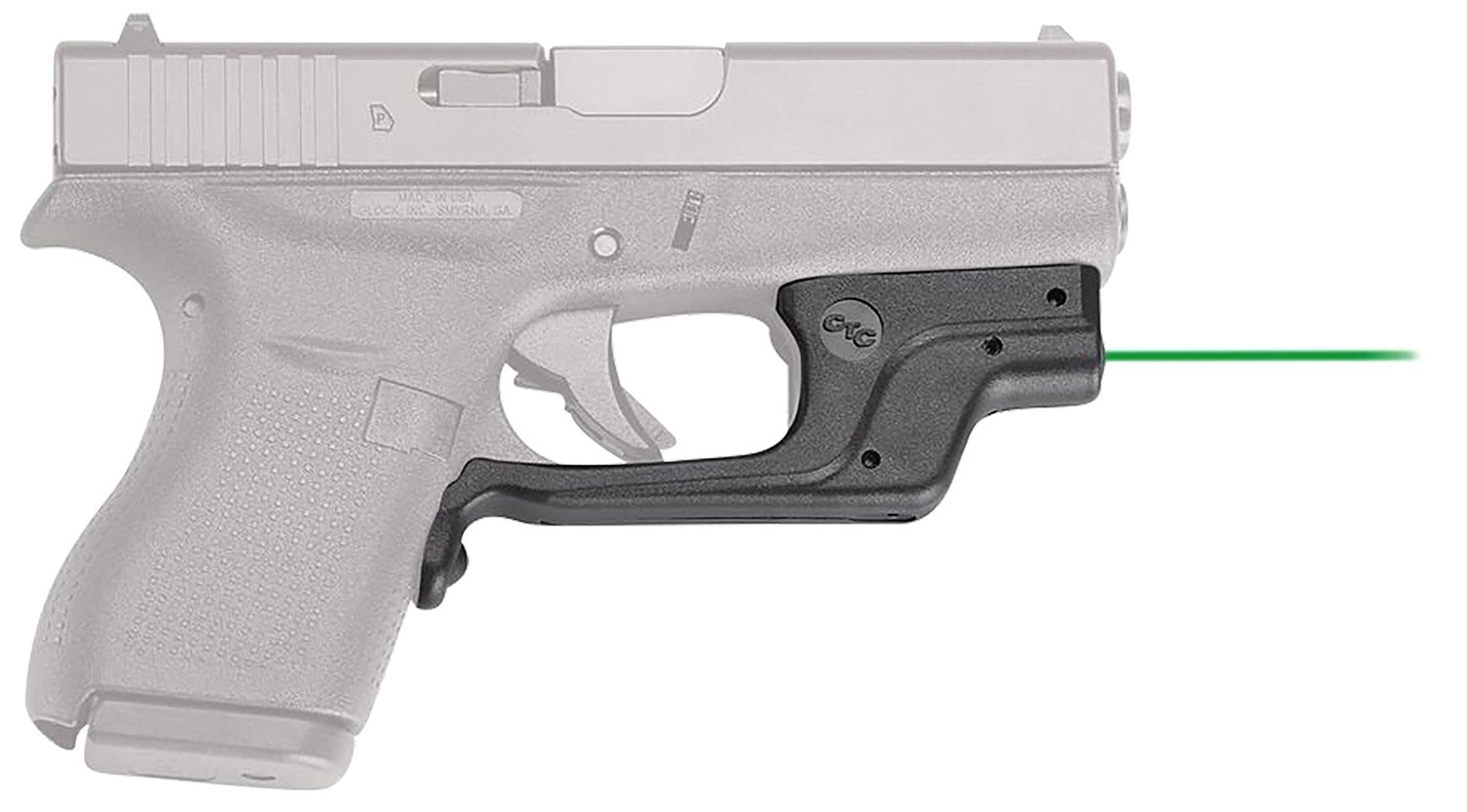 Crimson Trace LG-443G Laserguard Green Laser for Glock 42/43 0.50" AT 50 FT - Crimson Trace - 0.50" AT 50 FT