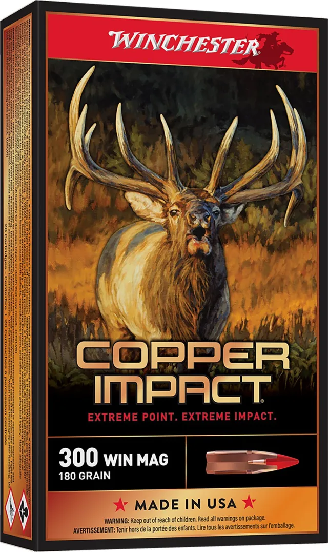 Winchester 300 Win Mag Copper Impact 180gr Lead Free 20rd Box Ammo X300CLF2 - Winchester - 300 Win Mag