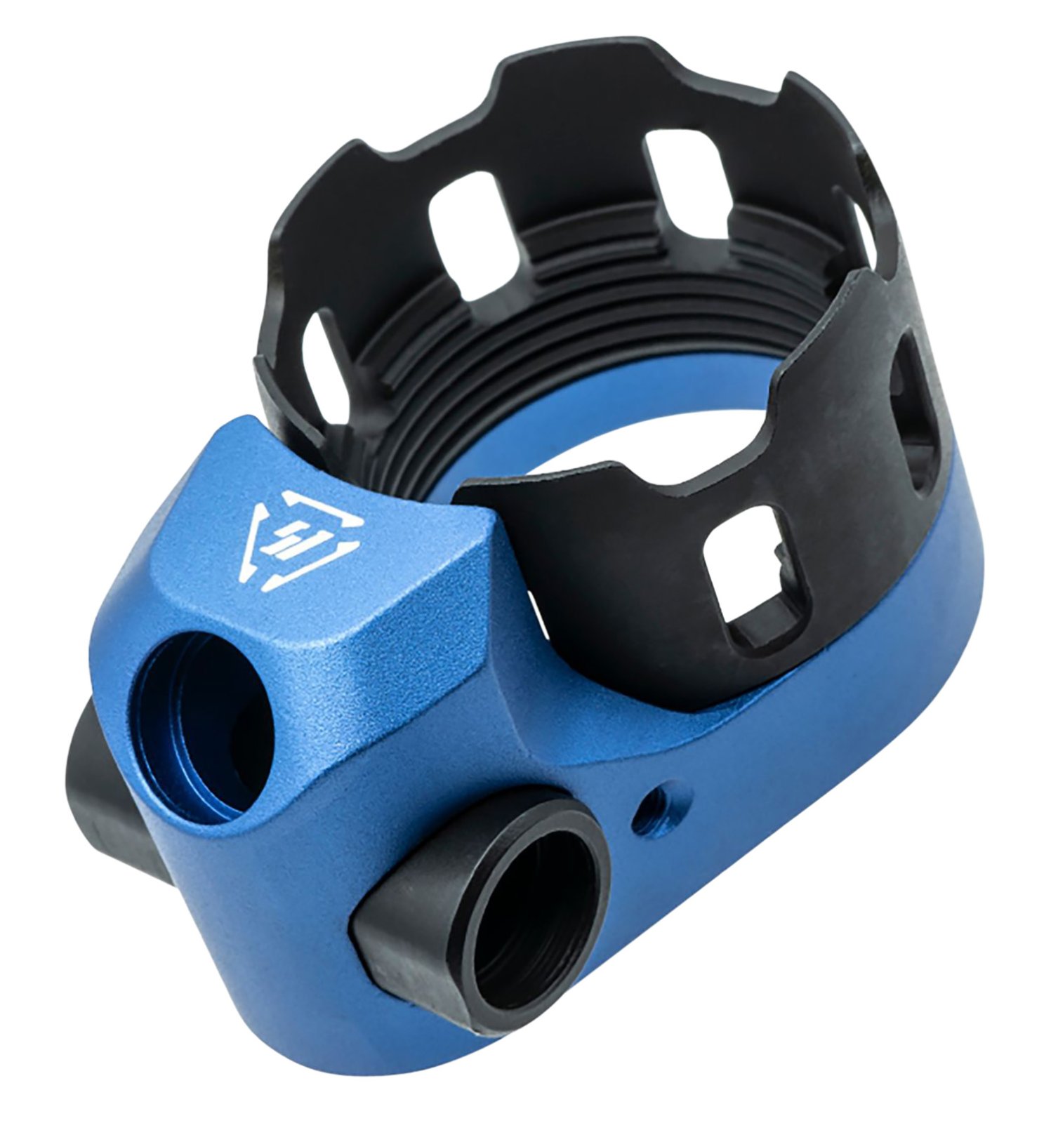 Strike Industries Tribus Blue Anodized Castle Nut & End Plate Set - Strike Industries