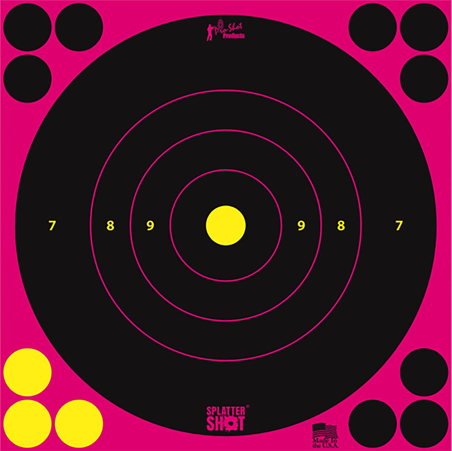 Buy Pro-Shot 8BPINK6PK SplatterShot Self-Adhesive Paper Black/Pink 8" Bullseye 6 Pack online