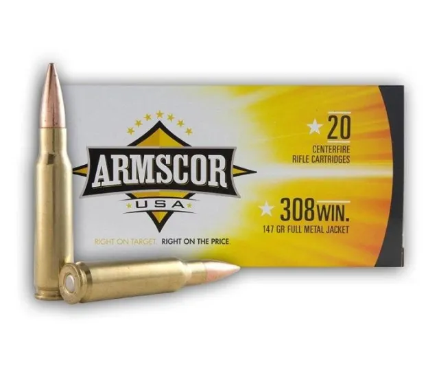 Armscor .308 Win. Ammo - 147 Gr FMJ 20rd Box FAC308-1N