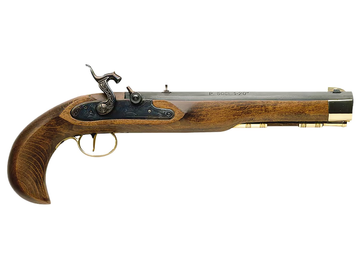 Traditions P1060 Kentucky Pistol Single Shot 50 Cal Percussion 10" Blued Barrel Walnut Grip - Traditions Performance Firearms - 50 BLKPOWDER