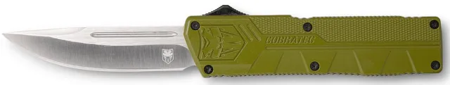 CobraTec ODCTLWDNS 3.25" D2 Steel OTF Knife OD Green Aluminum Handle - CobraTec Knives